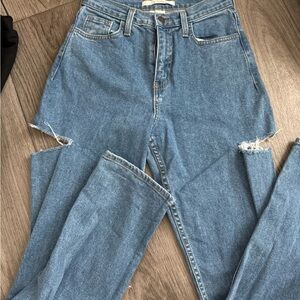 OOTDFash Women's Straight Leg Jeans in Light Blue